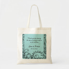 Aangepaste florale bruiloft wil je bedanken. tote bag