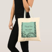 Aangepaste florale bruiloft wil je bedanken. tote bag (Voorkant (product))