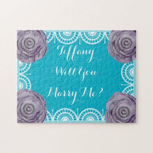 Aangepaste florale en kant voorstel puzzel (Horizontaal)