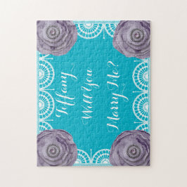 Aangepaste florale en kant voorstel puzzel