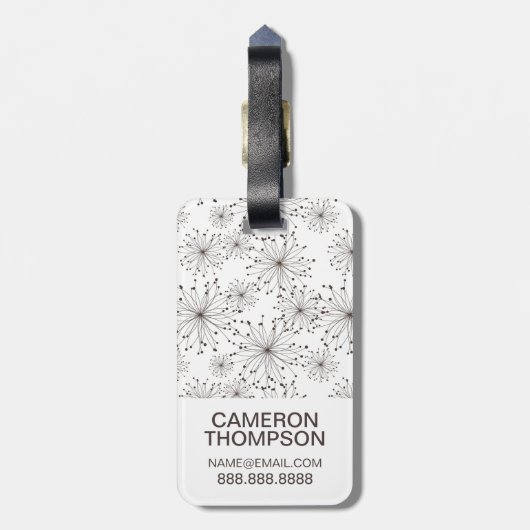 Aangepaste florale foto-achtergrond bagagelabel (Achterkant verticaal)