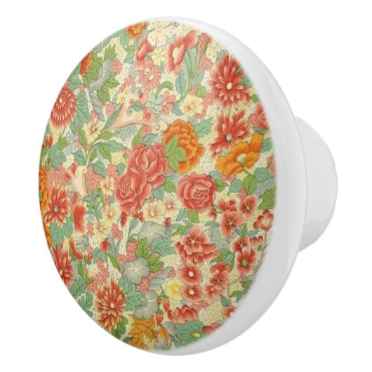 Aangepaste florale keramische deurknop keramische knop (Rechts)