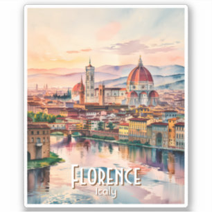 Aangepaste Florence Duomo Kathedraal Aquarel Silho Sticker