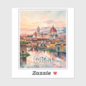 Aangepaste Florence Duomo Kathedraal Aquarel Silho Sticker (Vel)