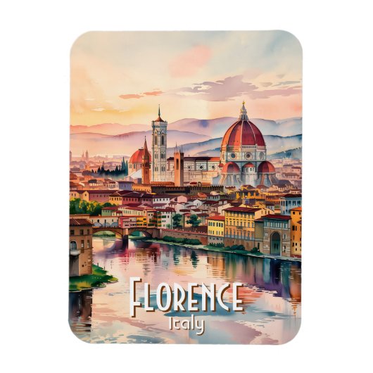 Aangepaste Florence Duomo Kathedraal Watercolor Sk Magneet (Verticaal)