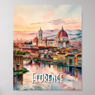 Aangepaste Florence Duomo Kathedraal Watercolor Sk Poster