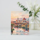 Aangepaste Florence Duomo Kathedraal Waterverf Sky Briefkaart (Staand voorkant)