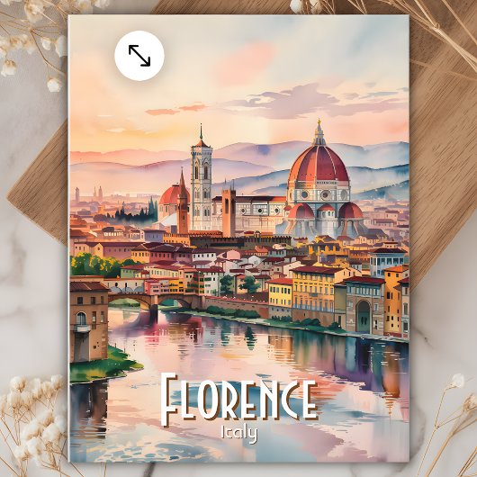 Aangepaste Florence Duomo Kathedraal Waterverf Sky Briefkaart