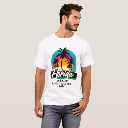Aangepaste Florida Family Vacation Group Matching T-shirt (Voorkant volledig)
