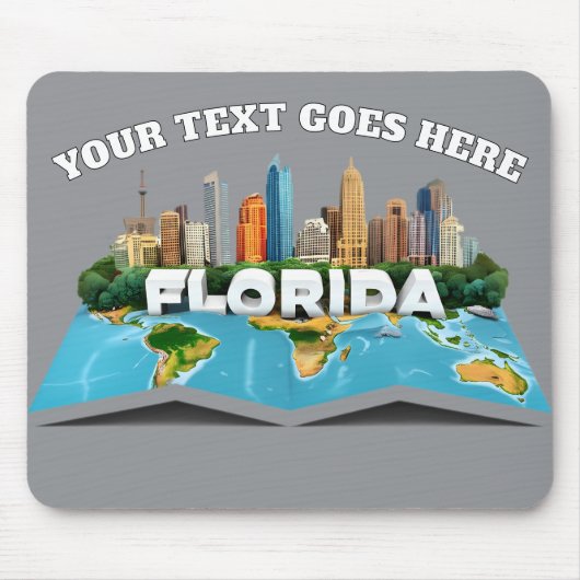Aangepaste Florida kaart & Silhouet - Gepersonalis Muismat (Voorkant)
