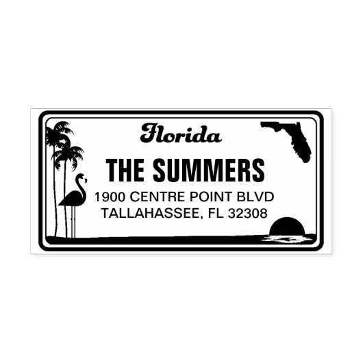 Aangepaste Florida License Bord retour adres stemp Zelfinktende Stempel (Design)