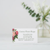 Aangepaste Florist Shoppe Peony Garden Flowers Visitekaartje (Staand voorkant)
