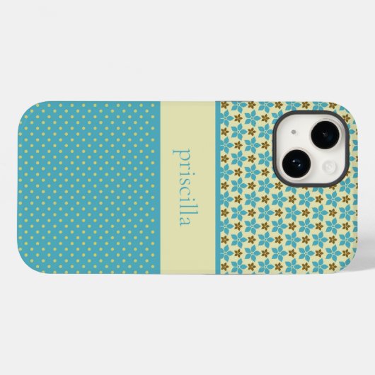 Aangepaste Flowers en Polka Dots Phone Case (Achterkant (horizontaal))