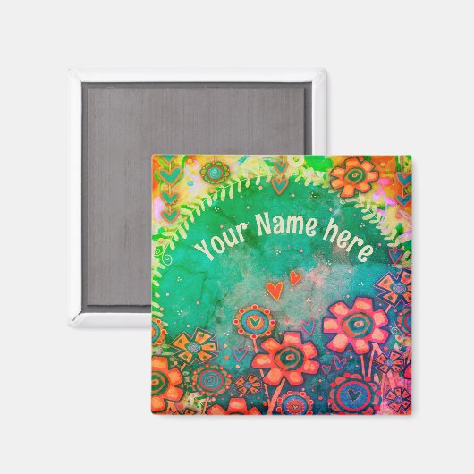 Aangepaste  Flowers Inspirivity Magnet (Voorkant / Achterkant)