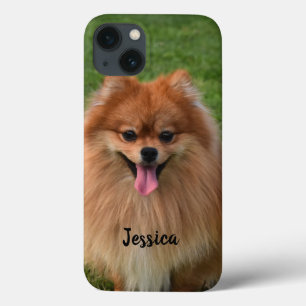 Aangepaste fluffy Brown Pommeren Dog Case-Mate iPhone Case