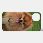 Aangepaste fluffy Brown Pommeren Dog Case-Mate iPhone Case (Achterkant (horizontaal))