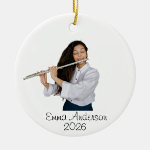 Aangepaste fluit foto ornament, Muziekinstrument Keramisch Ornament