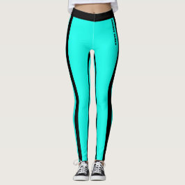 Aangepaste Fluorescerende Blauwe en Zwarte Strepen Leggings