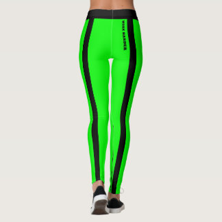 Aangepaste Fluorescerende Groene & Zwarte Strepen  Leggings