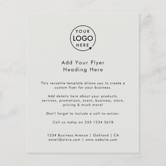 Aangepaste Flyer | Modern Zakelijk Logo Grijze Fly (Achterkant)
