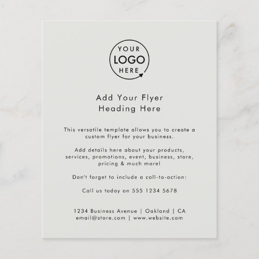 Aangepaste Flyer | Modern Zakelijk Logo Grijze Fly (Voorkant)