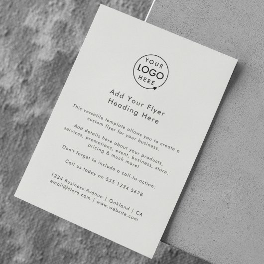 Aangepaste Flyer | Modern Zakelijk Logo Grijze Fly