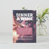 Aangepaste Flyer Uitnodiging voor Diner en Wijn Fo (Staand voorkant)