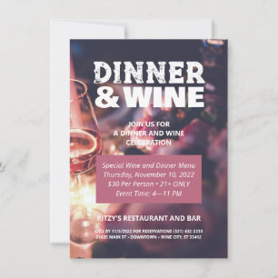 Aangepaste Flyer Uitnodiging voor Diner en Wijn Fo