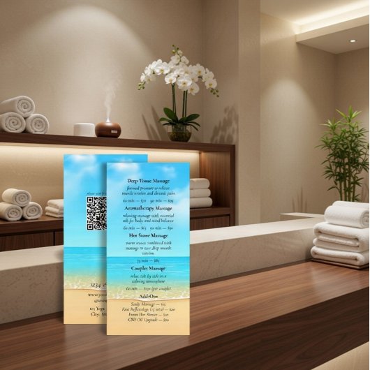 Aangepaste Flyer voor Beach Spa Massage Services M Menu