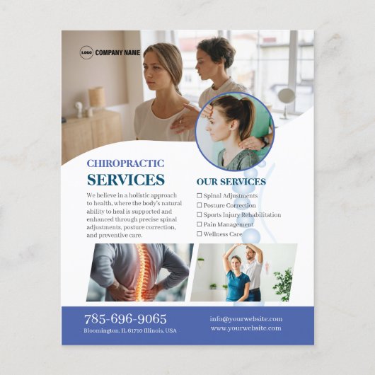Aangepaste flyer voor chiropractorservices (Voorkant)