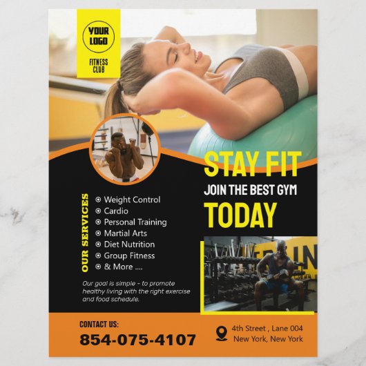 Aangepaste flyer voor Gym Services (Voorkant)