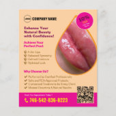 Aangepaste flyer voor lipvulservice (Voorkant)