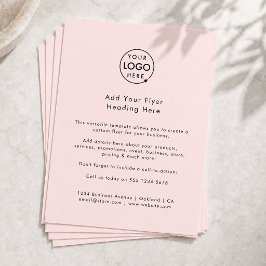 Aangepaste Flyer | Vrouwelijk Zakelijk Logo Roze F