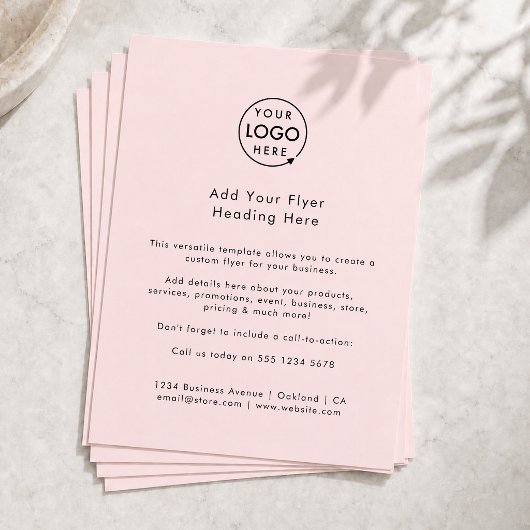 Aangepaste Flyer | Vrouwelijk Zakelijk Logo Roze F