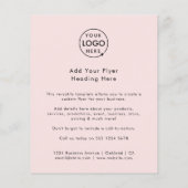 Aangepaste Flyer | Vrouwelijk Zakelijk Logo Roze F (Achterkant)