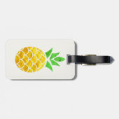 Aangepaste Folie Gold Geometric Pineappel Bagagelabel (Achterkant horizontaal)