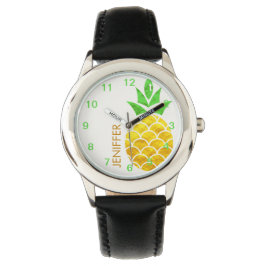 Aangepaste Folie Gold Geometric Pineappel Horloge