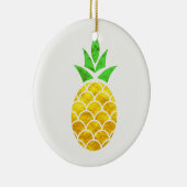 Aangepaste Folie Gold Geometric Pineappel. Keramisch Ornament (Rechts)