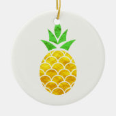 Aangepaste Folie Gold Geometric Pineappel. Keramisch Ornament (Voorkant)