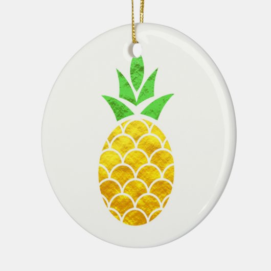 Aangepaste Folie Gold Geometric Pineappel. Keramisch Ornament (Links)