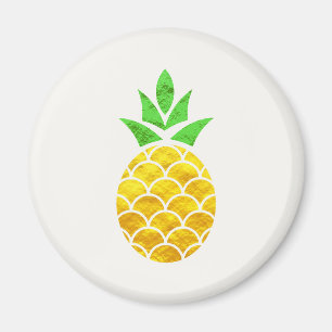 Aangepaste Folie Gold Geometric Pineappel. Magneet