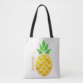Aangepaste Folie Gold Geometric Pineappel Tote Bag