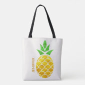 Aangepaste Folie Gold Geometric Pineappel Tote Bag (Achterkant)