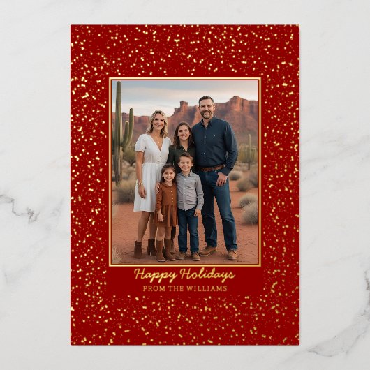 Aangepaste Folie Kerst Kaart Bewerkbare Sjabloon R (Voorkant)