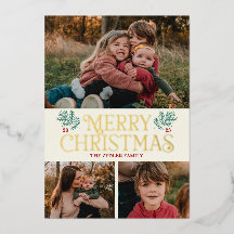 Aangepaste  Folie Merry Christmas Photo Card