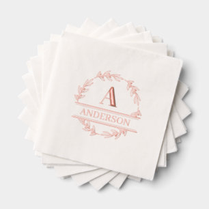 Aangepaste Folie Stamped Krans Monogram servetten