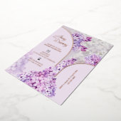 Aangepaste Folie Waterverf Bloemen Lila bruiloft Uitnodiging (Gedraaid)