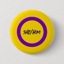 Aangepaste fons intersex Pride Flag Ronde Button 5,7 Cm