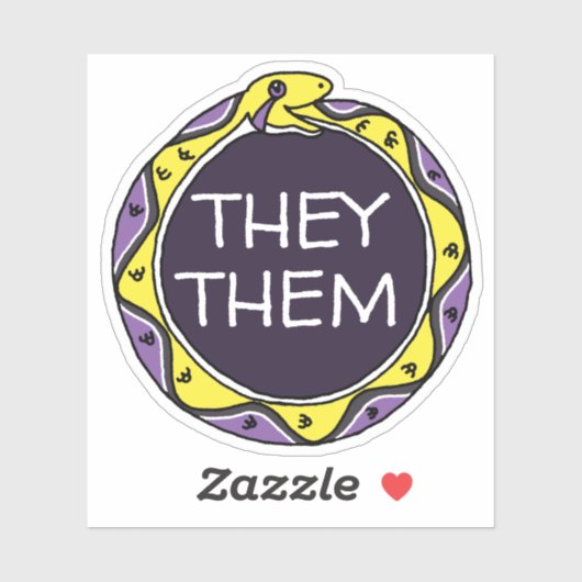 Aangepaste fonteinen LGBTQIA+ Nonbinary Ouroboros  Sticker (Vel)