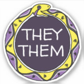 Aangepaste fonteinen LGBTQIA+ Nonbinary Ouroboros  Sticker (Voorkant)